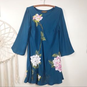 Anthropologie Varun Bahl Blue Hydrangea Dress